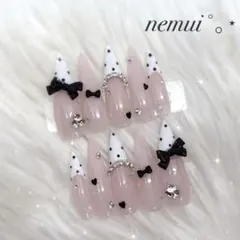 No.50 ネイルチップ ピンク 白 韓国 量産型 フレンチガーリー ワンホン