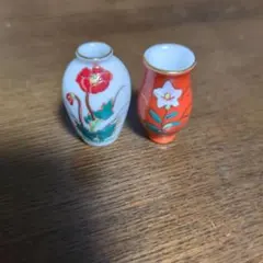 九谷焼 雄山 　ミニ花瓶　２個セット ミニチュア 花瓶