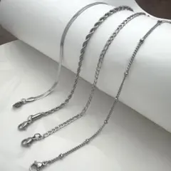 ステンレス　チェーンブレスレット　4本セット