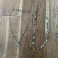 シルバーチェーンネックレス2本セット