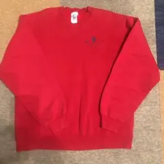 90s  希少ディズニー　ミッキートレーナー　ビックサイズ刺繍　レッド　赤