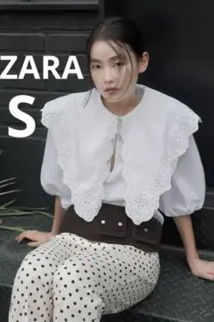 ZARA ポプリン ピーターパンカラー シャツ