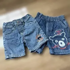 ミキハウス DOUBLE.B デニムショートパンツ2点セット 80