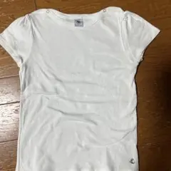 PETIT BATEAU 120cm ホワイト Tシャツ 肩ボタン付きのサムネイル