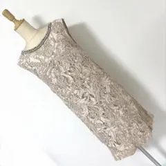 未使用タグ付 グレースコンチネンタル コード刺繍タイトドレス 38