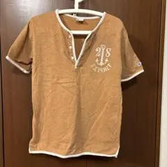 Champion ヘンリーネック Tシャツ キャメル Mサイズ