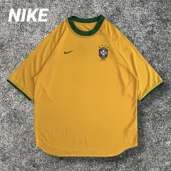 NIKE ゲームシャツ　ブラジル代表　2000年　イエロー　刺繍　セレソン　L