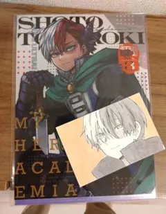 ヒロアカクリアファイル1枚 轟焦凍 手描きイラストつき