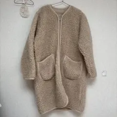 キャトルセゾンベージュ ボアコートポケット付き