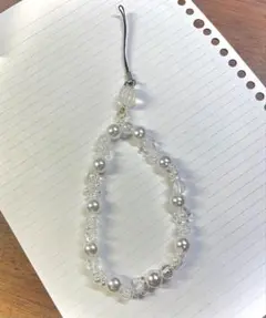 クリアビーズ スマホストラップ