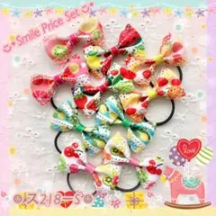 ☺︎ス218 ☺︎ ベビー＆キッズハンドメイドヘアゴムリボン「フルーツ」