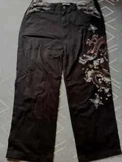 絡繰魂 龍 刺繍 ズボン
