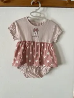 【中古】ロンパース　70〜80 半袖　ピンク　ミニーちゃん　女の子　ディズニー