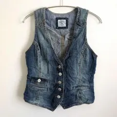 L.O.G.G. デニムベスト【EUR38】ベスト デニム ボタン カジュアル