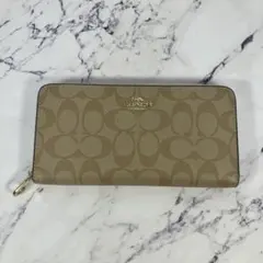 COACH 長財布 シグネチャー ロング ジップ アラウンド C4452グリーン