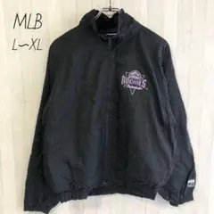 MLB LOGO メジャー 刺繍 ナイロンジャケット 黒 L ロッキーズ 美品