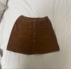 コーデュロイ　ブラウン　ミニスカート