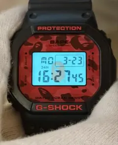 ape 腕時計　G-SHOCK　コラボ　DW5600 迷彩　人気 A BATHING APE - BAPE X G-SHOCK コラボ ウォッチ 25TH 迷彩 メンズ