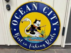 ビンテージ 看板 FELIX CAT 直径74cm ガレージ アメリカンダイナー