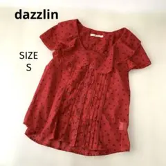 dazzlin リボン柄　フリル襟　半袖ブラウスのサムネイル