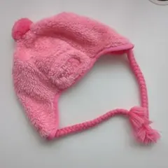 ノースフェイス　キッズポンポン付きピンクボア帽子 フリーサイズ