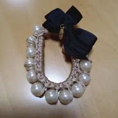 パール リボン ヘアゴム