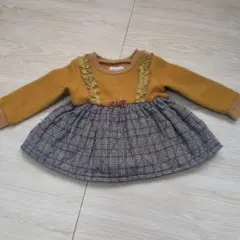 māmāraku フリル付きチェック柄トップス 90