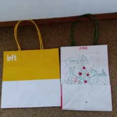 ショップの紙袋、ビニール袋のセット