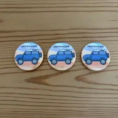 【新品未使用】3個セット ランドローバー ディフェンダー 缶バッチ ★非売品のサムネイル
