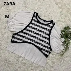 ZARA ザラ　五分袖チュニック ベスト付　M