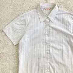 未使用に近い マックレガー 半袖シャツ コットン ストライプ 刺繍ロゴ 