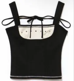 ANDMARY Luca stitch tops blackノースリーブ - メルカリ