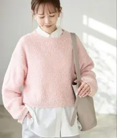 【美品】ROPE' PICNIC スパンコール混リボンヤーンニットプルオーバー