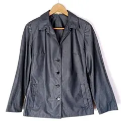 古着 美品 ニナリッチヴィンテージ4釦艶ダークグレー系薄手ジャケット40・M相当のサムネイル