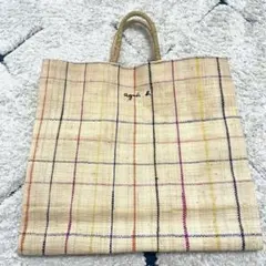 匿名配送　アニエス・ベー チェック柄 かごバッグ