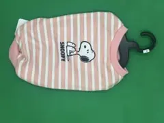 【新品・タグ付き】SNOOPY 犬服 裏毛ウェア ピンクボーダー 4号