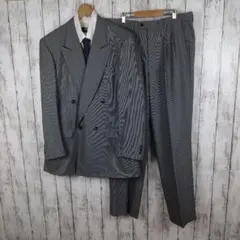 【ネクタイ付】 LANVIN ランバン　 ダブルスーツ　グレー L〜 XL 相当