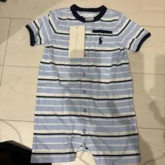 新品未使用Ralph Lauren ストライプロンパース 12M