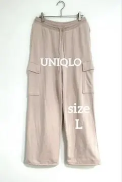 UNIQLO ユニクロ　スウェット カーゴパンツ L ピンクベージュ