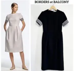 極美品 定価5.3万 BORDERS at BALCONY 半袖ワンピース 黒