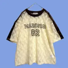新品未使用☆イエロー☆レースプリントTシャツ