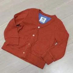 オレンジ Vネック カーディガン 90サイズ