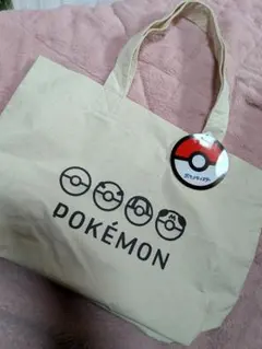 ポケモン 横長　トートバッグ キャンバス 軽量 ポケットモンスター　新品タグ付き