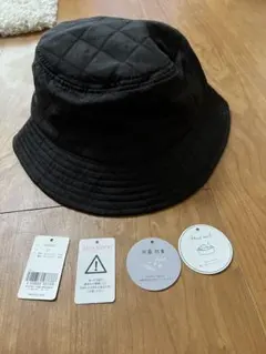 タグ付き新品未使用　黒 キルティング バケットハット GHT8301 帽子