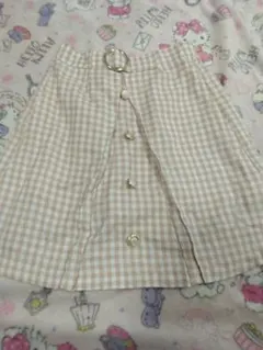 ベージュと白のチェック柄スカート150