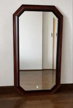 イタリア製 大型ウォールミラー 木製フレーム ベベルミラー 128cm/78cm イタリア製 大型ウォールミラー 木製フレーム ベベルミラー 128cm/78cm