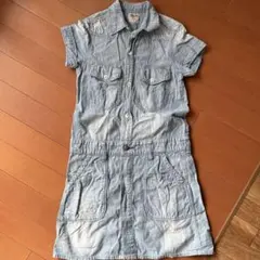 デニムアンドダンガリー デニムワンピース 半袖 130 重ね着に