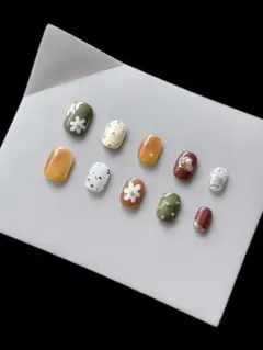 花柄デザイン ネイルチップ 10個セット