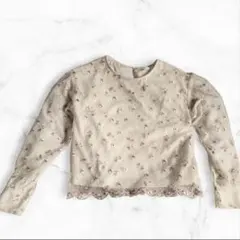 alicia　PAGEBOY 花刺繍 ブラウス フラワー　長袖 アイボリー