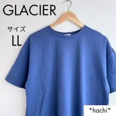 美品 GLACIER くすみブルーホワイトTシャツカットソー ゆったりサイズのサムネイル